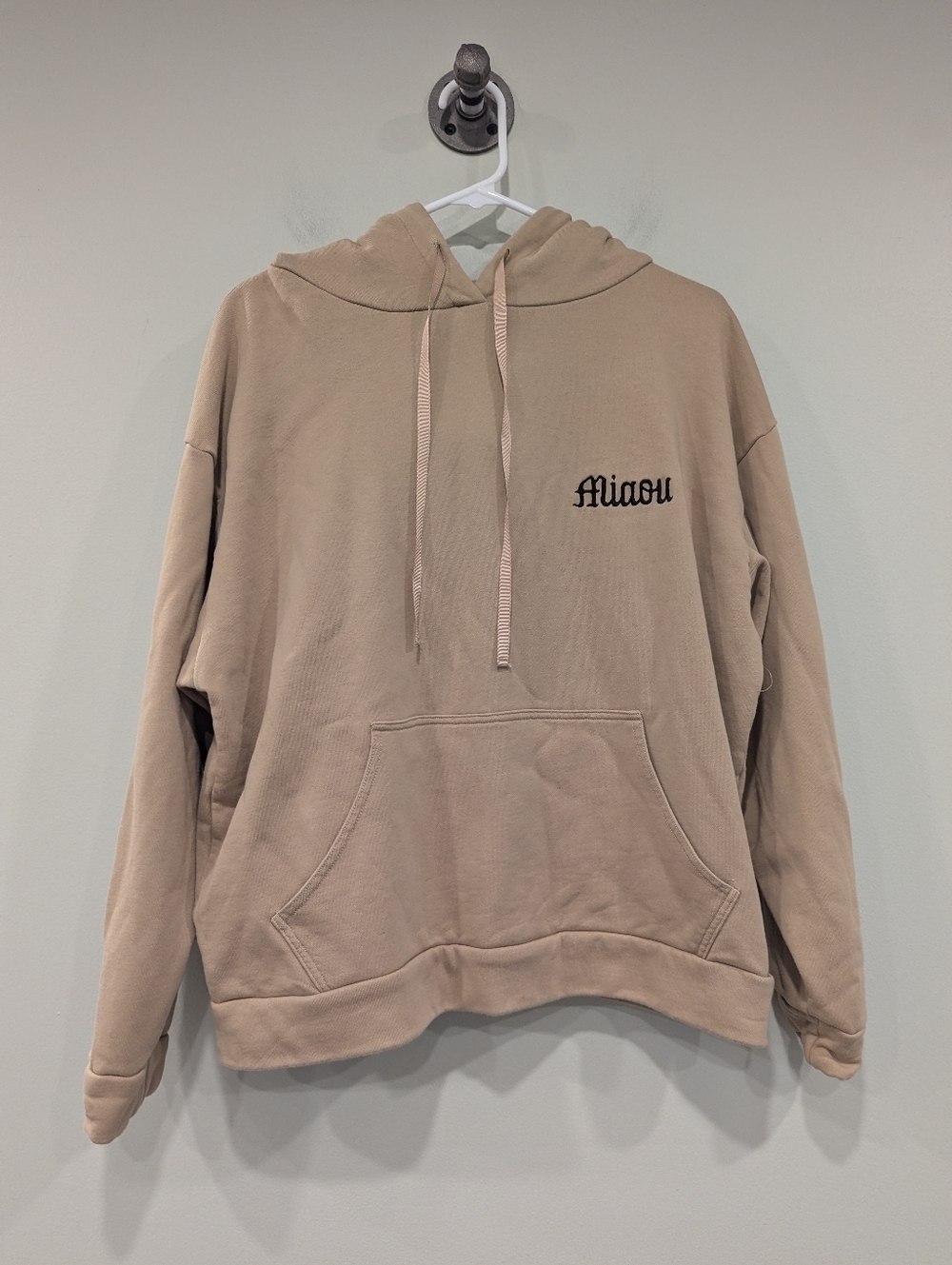 Miaou Tan 100% Cotton Sweatshirt Hoodie Size Large